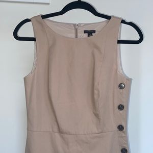 3/$30  | Ann Taylor Khaki Sheath Dress with Side Buttons